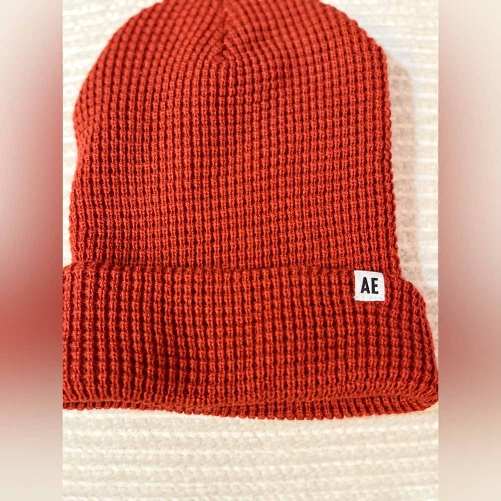 NWT American Eagle Rust Waffle Knit Beanie - Picture 2 of 6